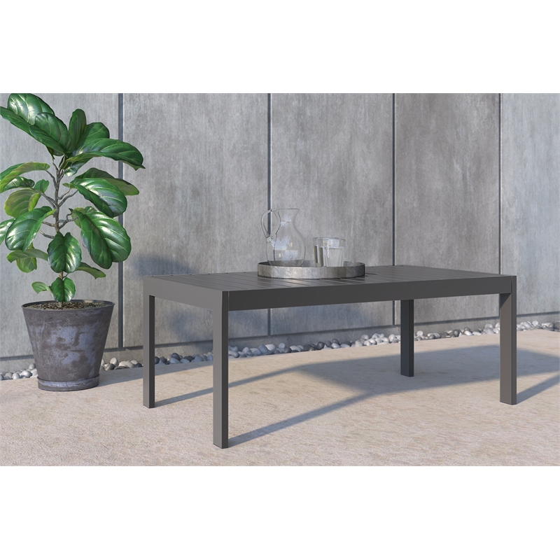 Afuera Living Modern / Contemporary Outdoor Coffee Table in Gray Gunmetal