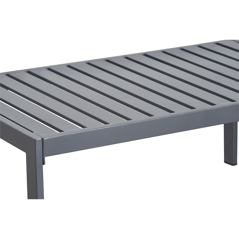 Afuera Living Modern / Contemporary Outdoor Coffee Table in Gray Gunmetal