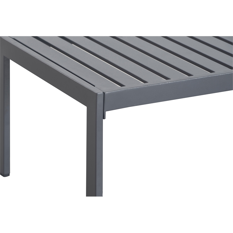 Afuera Living Modern / Contemporary Outdoor Coffee Table in Gray Gunmetal