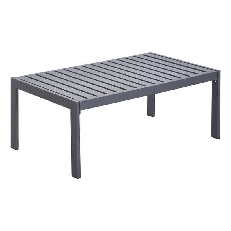 Afuera Living Modern / Contemporary Outdoor Coffee Table in Gray Gunmetal
