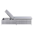 Afuera Living Traditional Wicker / Rattan Outdoor Chaise Lounge in Gray