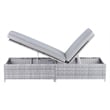 Afuera Living Traditional Wicker / Rattan Outdoor Chaise Lounge in Gray