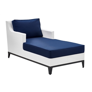 Afuera Living Modern / Contemporary Outdoor Daybed Coastal White and Navy