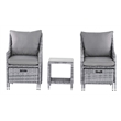 Afuera Living 5-Piece Wicker / Rattan Outdoor Seating Set in Gray