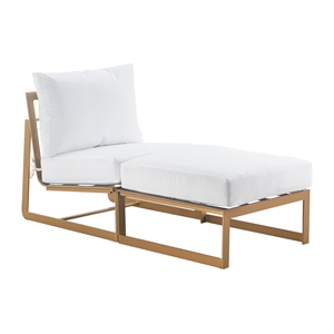 Afuera Living Outdoor Armless Lounge Chair in White and French Gold