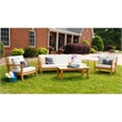 Afuera Living Contemporary Outdoor Teak Wood Coffee Table in Natural
