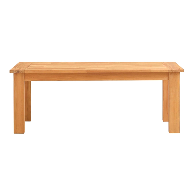 Afuera Living Contemporary Outdoor Teak Wood Coffee Table in Natural