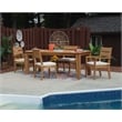 Afuera Living Contemporary Outdoor Teak Wood Dining Table in Natural