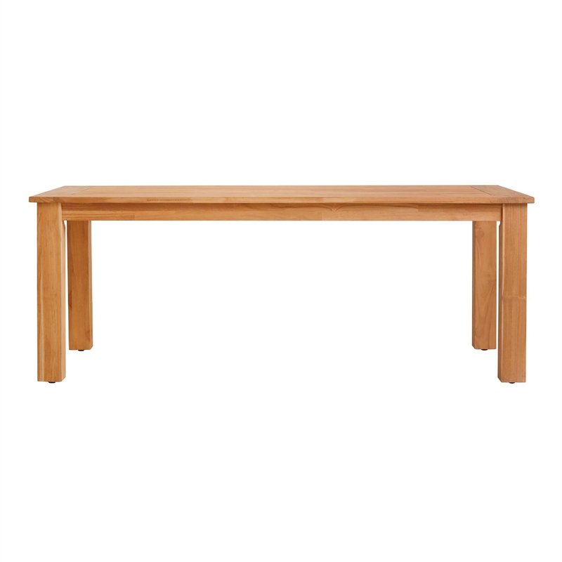 Afuera Living Contemporary Outdoor Teak Wood Dining Table in Natural