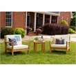 Afuera Living Square Contemporary Wood Outdoor Slatted Top Side Table in Natural