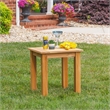 Afuera Living Square Contemporary Wood Outdoor Slatted Top Side Table in Natural