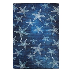 Afuera Living Indoor Outdoor Bondi Polyester Area 7'x9' Rug in Blue