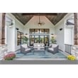 Afuera Living Indoor Outdoor Kai Polyester Area 7'x9' Rug in Blue and Ivory