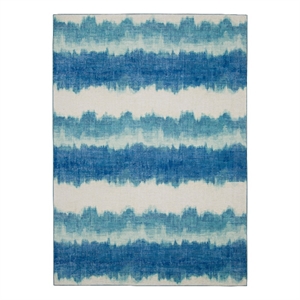 Afuera Living Indoor Outdoor Beck Polyester Area 7'x9' Rug in Ivory and Blue
