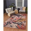 Afuera Living Indoor Outdoor Luna Polyester Area 5'x7' Rug in Orange and Cream