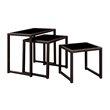 Afuera Living Aluminum and Tempered Glass Patio Nesting Table in Espresso