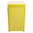 Afuera Living Outdoor Aluminum & Wicker Trash Can in Yellow Finish