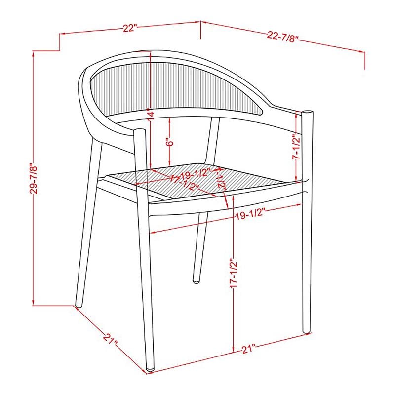 Afuera Living Aluminum Patio Dining Chair in Natural (Set of 2)