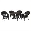 Afuera Living Country/Cottage 5 Piece Wicker Patio Dining Set in Espresso