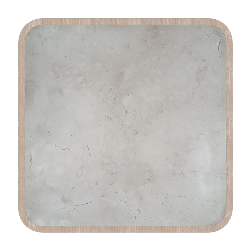 Afuera Living Outdoor Teak and Marble Coffee Table - Natural