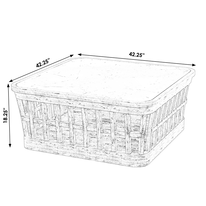 Afuera Living Outdoor Teak and Marble Coffee Table - Natural