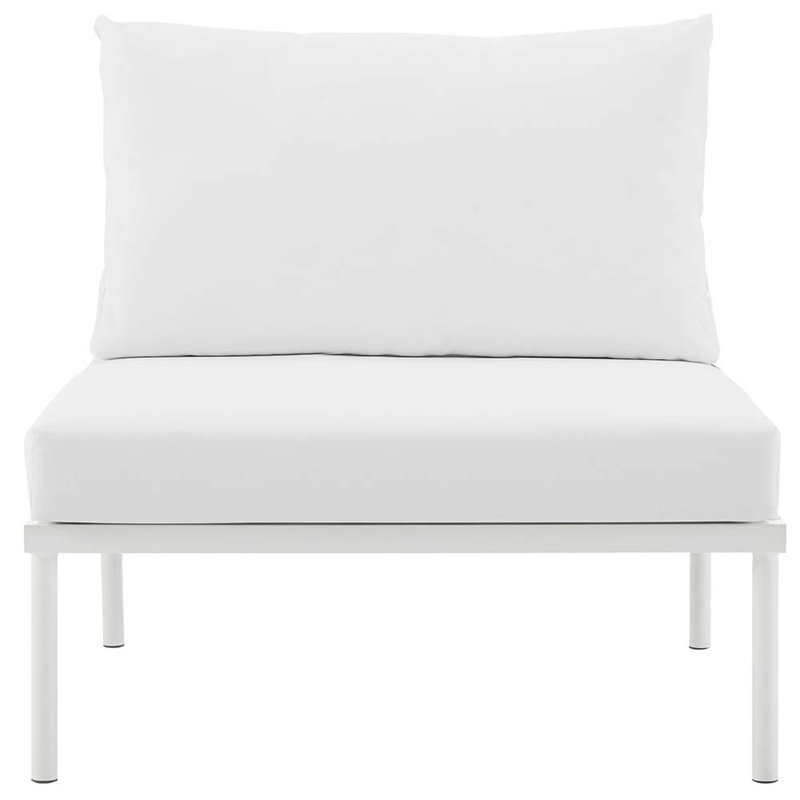 Afuera Living Modern Fabric Padding Patio Armless Chair in White