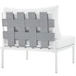 Afuera Living Modern Fabric Padding Patio Armless Chair in White