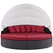 Afuera Living Patio Canopy Daybed in Espresso and Red Finish