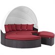 Afuera Living Patio Canopy Daybed in Espresso and Red Finish