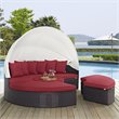 Afuera Living Patio Canopy Daybed in Espresso and Red Finish