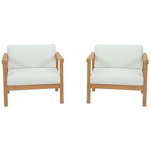 Afuera Living Patio Chair in Natural and White Finish (Set of 2)