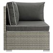 Afuera Living Patio Corner Chair in Light Gray and Charcoal Finish