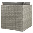 Afuera Living Patio Corner Chair in Light Gray and Charcoal Finish