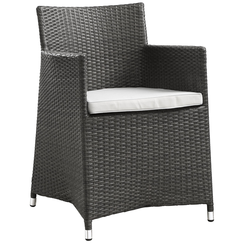 Afuera Living Wicker / Rattan Outdoor Armchair in Brown/White