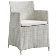Afuera Living Rattan Outdoor Patio Armchair in Gray/White (Set of 2)