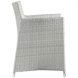 Afuera Living Rattan Outdoor Patio Armchair in Gray/White (Set of 2)