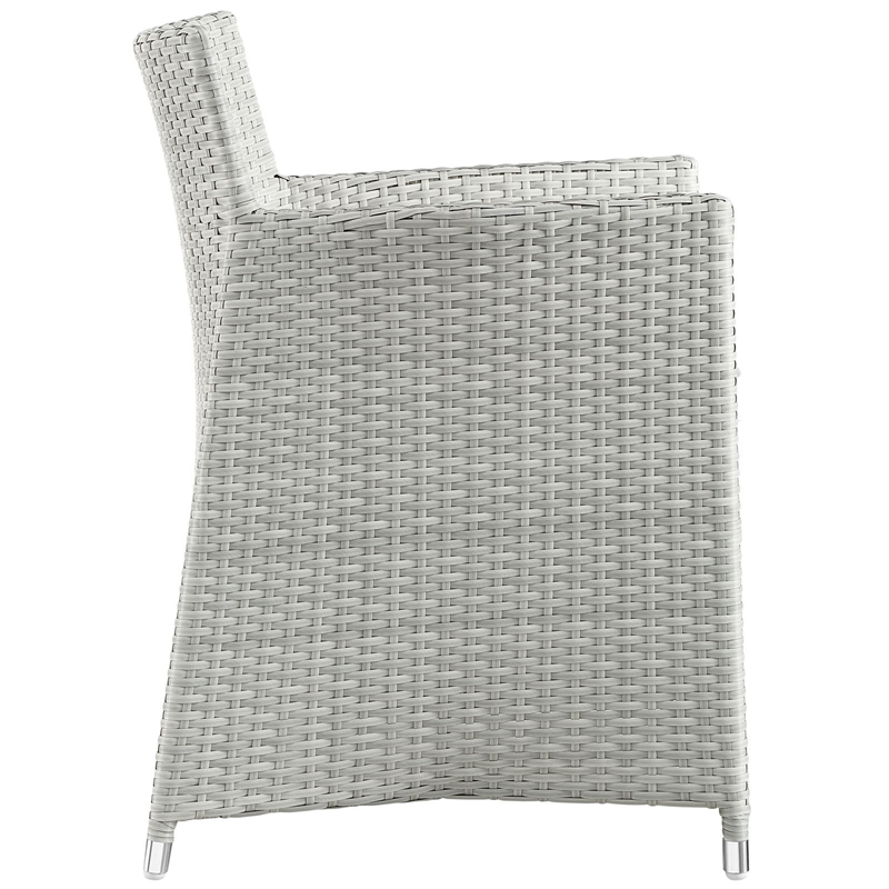 Afuera Living Rattan Outdoor Patio Armchair in Gray/White (Set of 2)
