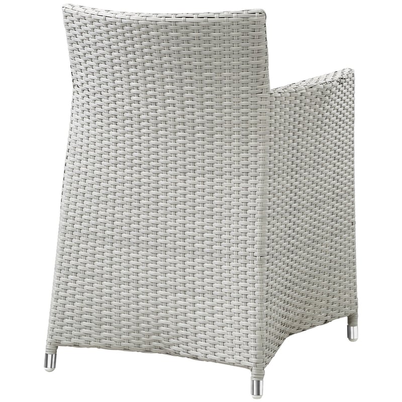 Afuera Living Rattan Outdoor Patio Armchair in Gray/White (Set of 2)