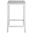 Afuera Living 5-Piece Modern Aluminum Patio Bar Set in White/Light Gray