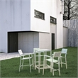Afuera Living 5-Piece Modern Aluminum Patio Bar Set in White/Light Gray