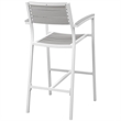 Afuera Living 5-Piece Modern Aluminum Patio Bar Set in White/Light Gray