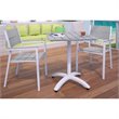 Afuera Living 3-Piece Modern Aluminum Patio Dining Set in White/Light Gray