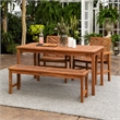 Afuera Living 4-Piece Chevron Outdoor Patio Dining Set in Brown
