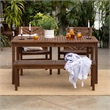 Afuera Living 4-Piece Chevron Outdoor Patio Dining Set in Dark Brown