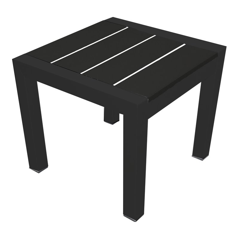 Afuera Living Modern Aluminum Frame Frame Patio Side Table in Black