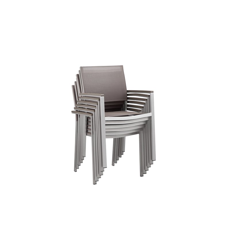 Afuera Living 7-piece Modern Aluminum Frame Patio Dining Set in Gray