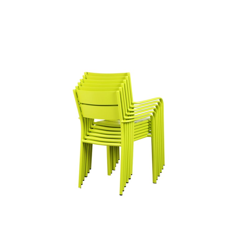 Afuera Living 7-piece Modern Aluminum Frame Patio Dining Set in Green