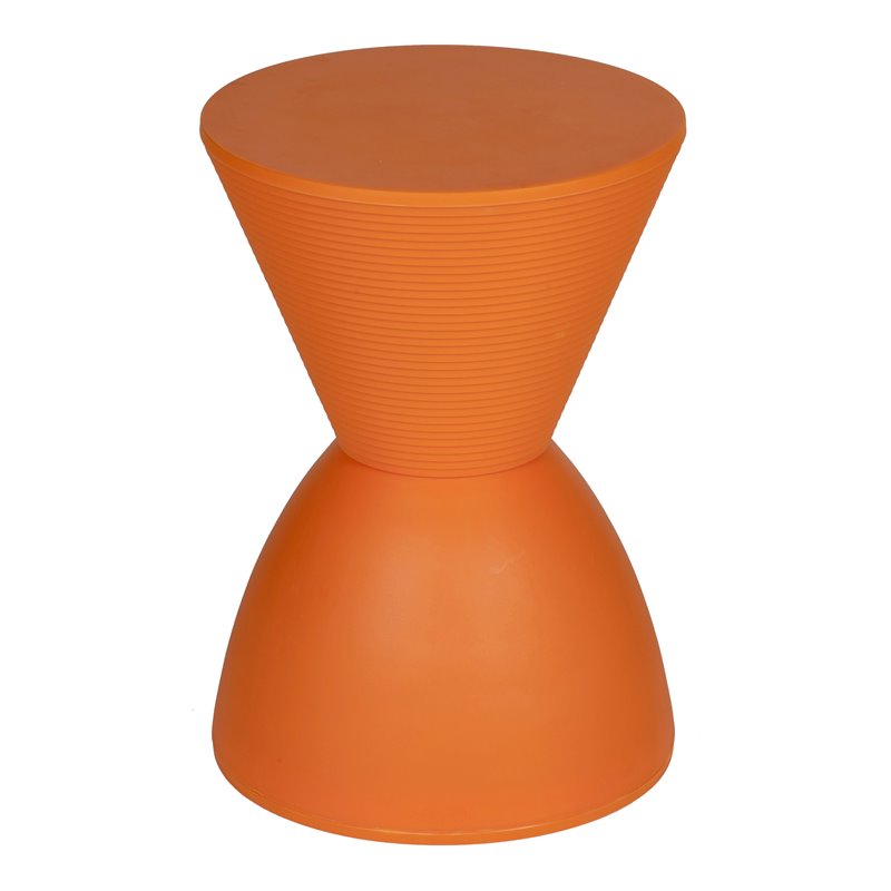 Afuera Living Polypropylene Plastic Indoor/Outdoor Side Table in Orange