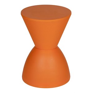 Afuera Living Polypropylene Plastic Indoor/Outdoor Side Table in Orange
