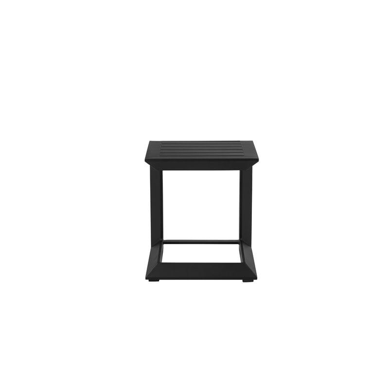 Afuera Living Modern Aluminum Patio Side Table in Powder Coated Black